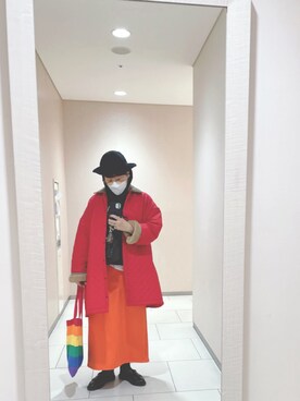 「accommode」｜「アイテム（帽子）」を使った、えちご屋さん（レディース・168cm）の冬コーディネート