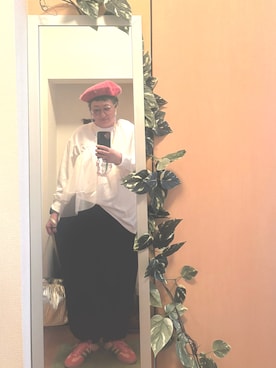 「アイテム（ハンチング/ベレー帽）」を使った、えちご屋さん（レディース・168cm・40代）の秋コーディネート