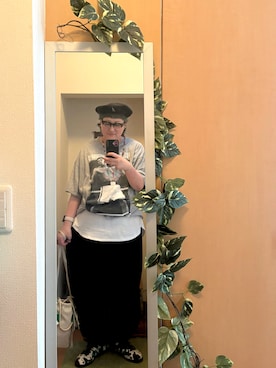 「KANGOL（カンゴール）のアイテム（帽子）」を使った、えちご屋さん（レディース・168cm）の春コーディネート