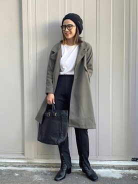 「秋トレンド2021」｜「アイテム（チェスターコート）」を使った、NANAさん（レディース・162cm）の秋コーディネート
