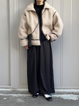 「classicalelf（クラシカルエルフ）のアイテム（ブルゾン）」を使った、NANAさん（レディース・162cm）の秋コーディネート