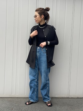 「UR'S（ユアーズ）のアイテム（ベスト）」を使った、NANAさん（レディース・162cm）の春コーディネート