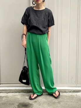 「PUAL CE CIN（ピュアルセシン）のアイテム」を使った、NANAさん（レディース・162cm）の夏コーディネート