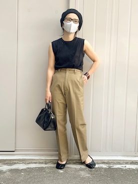 NANAさんの「THE SHINZONE | HIGH WAIST CHINO PANTS WOMEN」を使ったコーディネート