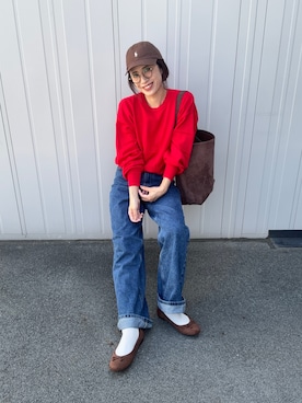 「アイテム（メガネ）」を使った、NANAさん（レディース・162cm）の秋コーディネート