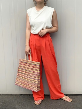 「kivi（キヴィ）のアイテム」を使った、NANAさん（レディース・162cm）の夏コーディネート