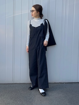「KBF（ケイビーエフ）のアイテム（オールインワン・サロペット）」を使った、NANAさん（レディース・162cm）の春コーディネート
