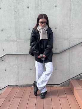 「アイテム（マフラー）」を使った、NANAさん（レディース・162cm）の冬コーディネート