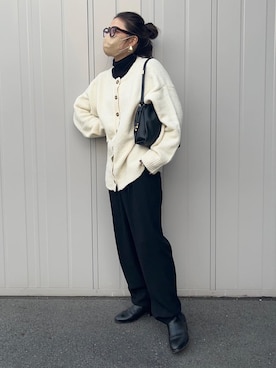「A.P.C.（アーペーセー）のSAC NINON SHOULDER  /22AC（ショルダーバッグ）」を使った、NANAさん（レディース・162cm）の冬コーディネート