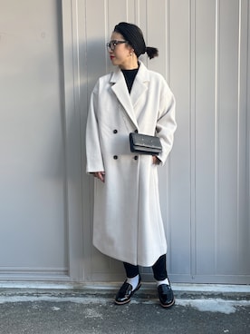 「KBF（ケイビーエフ）のアイテム（ジャケット/アウター）」を使った、NANAさん（レディース・162cm）の冬コーディネート