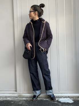 「Golden Bear（ゴールデンベア）のアイテム（その他アウター）」を使った、NANAさん（レディース・162cm）の秋コーディネート
