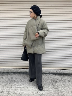 「秋服コーデ」｜「アイテム（ノーカラーコート）」を使った、NANAさん（レディース・162cm）の秋コーディネート