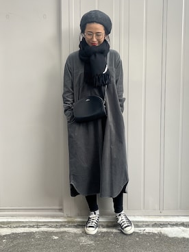 「URBAN RESEARCH Sonny Label（アーバンリサーチサニーレーベル）のアイテム（ワンピース/ドレス）」を使った、NANAさん（レディース・162cm）の冬コーディネート