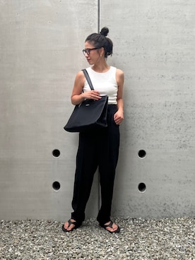 「MURUA（ムルーア）のアイテム（トートバッグ）」を使った、NANAさん（レディース・162cm）の夏コーディネート