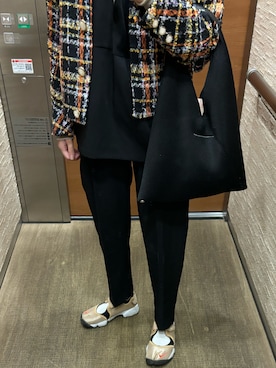 「重ね着ベストシーズン」｜「アイテム（ノーカラージャケット）」を使った、maffさん（レディース・148cm）の秋コーディネート