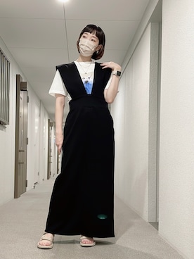 「teva」｜「アイテム（ジャンパースカート）」を使った、花岡さん（レディース・159cm）の夏コーディネート