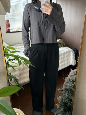「Kastane」｜「アイテム（スラックス）」を使った、achiさん（レディース・157cm）の秋コーディネート
