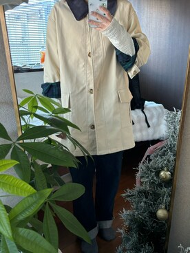 「kutir（クティール）の【XS～XLサイズあり】ハイウエストストレートデニムパンツ（デニムパンツ）」を使った、achiさん（レディース・157cm）の秋コーディネート