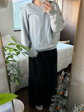 「GU（ジーユー）のアイテム（スウェット、グレー系）」を使った、achiさん（レディース・157cm）の秋コーディネート