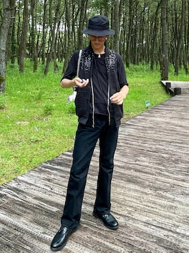 「アイテム（デニムパンツ）」を使った、LEONさん（メンズ・179cm）の秋コーディネート