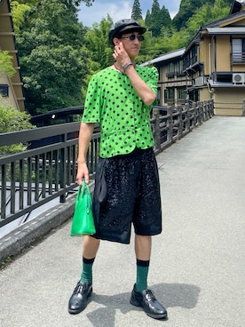 「アイテム（サングラス）」を使った、LEONさん（メンズ・179cm）の秋コーディネート