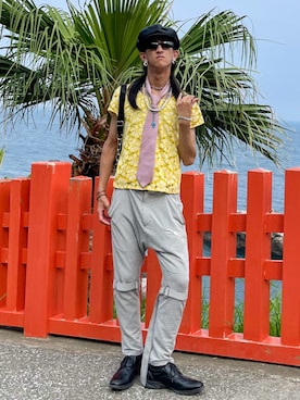 「アイテム（サングラス）」を使った、LEONさん（メンズ・179cm）の秋コーディネート