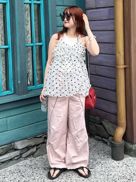 「アイテム（シューズ）」を使った、Riさん（レディース・155cm）の夏コーディネート