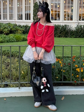 「アイテム（スウェット）」を使った、Riさん（レディース・155cm）の秋コーディネート