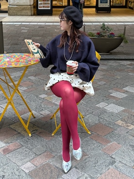 「アイテム（レッグウェア）」を使った、Riさん（レディース・155cm）の秋コーディネート