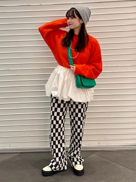 「CEMONEMO（セモネモ）のアイテム」を使った、Riさん（レディース・155cm）の冬コーディネート