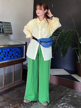 「Onitsuka Tiger（オニツカタイガー）のアイテム」を使った、Riさん（レディース・155cm）の夏コーディネート