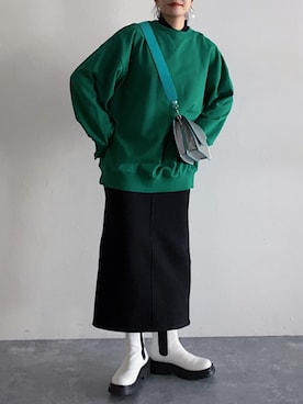 「スエット」｜「アイテム（ワンピース/ドレス）」を使った、oguさん（レディース・164cm）の冬コーディネート