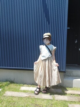 「no brand（ノーブランド）のアイテム（サンダル）」を使った、swedchrさん（キッズ・130cm）の夏コーディネート