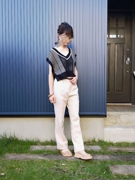 「frames RAY CASSIN（フレームスレイカズン）のアイテム（シューズ）」を使った、swedchrさん（レディース・158cm）の夏コーディネート