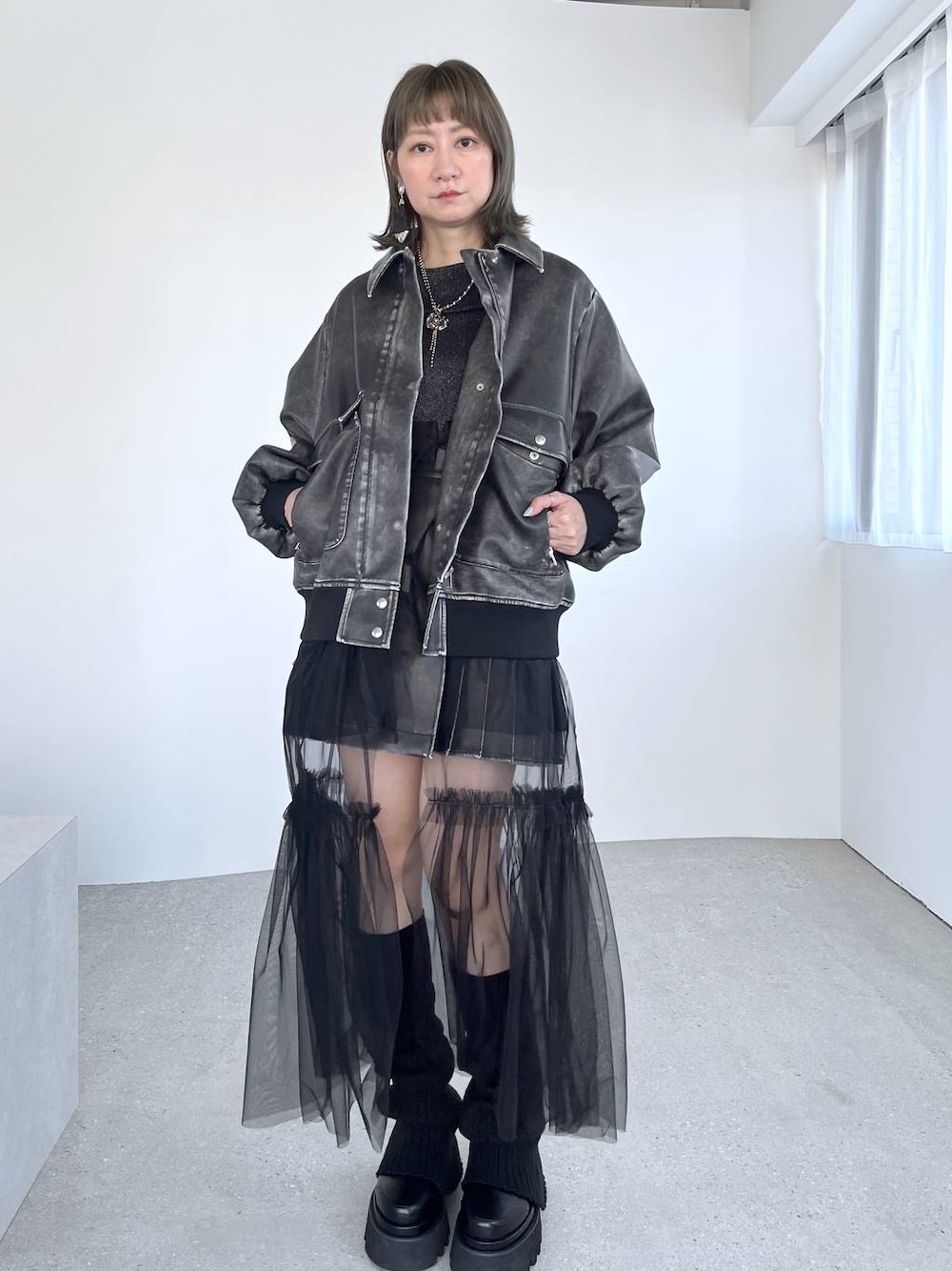 フェイクレザーステンミドルブルゾン(HARE)を使ったショップ フェイクレザーステンミドルブルゾン(HARE)を使ったショップ