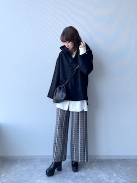 「HARE（ハレ）のTOROMIスタンドシャツ(HARE)（シャツ/ブラウス）」を使った、inhhhan®さん（レディース・165cm）の秋コーディネート