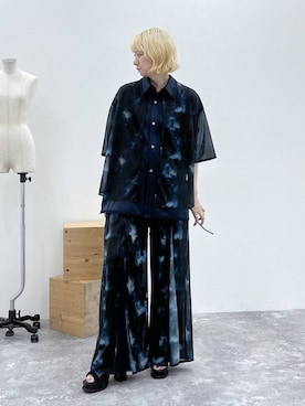 「HARE（ハレ）のアイテム（スラックス）」を使った、inhhhan®さん（レディース・165cm）の夏コーディネート