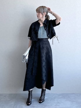 「HARE（ハレ）のパールミックスイヤリング(HARE)（イヤリング）」を使った、inhhhan®さん（レディース・165cm）の夏コーディネート