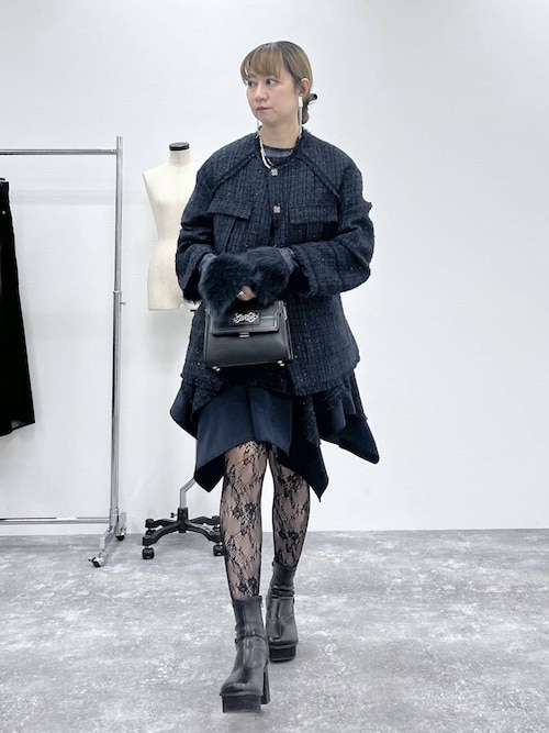 セール】ラメツイードイレヘムミニスカート(HARE)（スカート）｜HARE