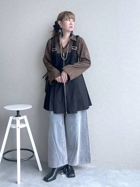 「アイテム（チュニック）」を使った、inhhhan®さん（レディース・165cm）の秋コーディネート