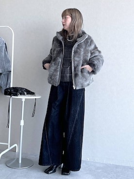 「HARE（ハレ）のアイテム（ブルゾン）」を使った、inhhhan®さん（レディース・165cm）の秋コーディネート