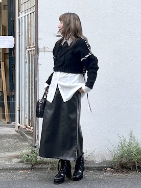 「アイテム（ボストンバッグ）」を使った、inhhhan®さん（レディース・165cm・40代）の冬コーディネート