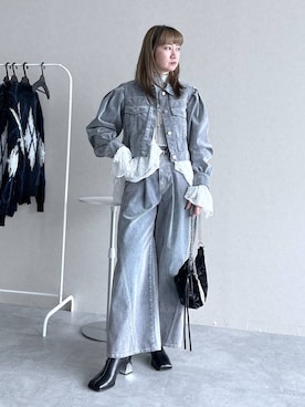 「アイテム（イヤリング）」を使った、inhhhan®さん（レディース・165cm）の秋コーディネート