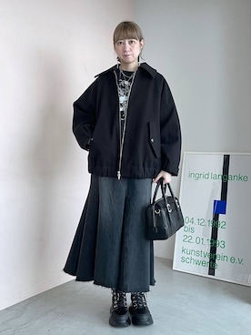 「アイテム（デニムスカート）」を使った、inhhhan®さん（レディース・165cm・40代）の秋コーディネート