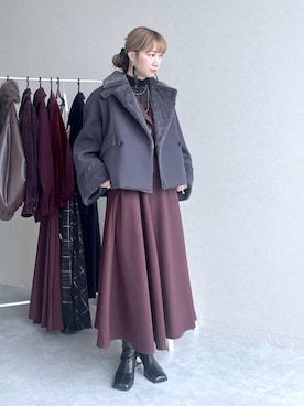 「アイテム（ピーコート）」を使った、inhhhan®さん（レディース・165cm）の秋コーディネート