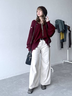 「アイテム（ボストンバッグ）」を使った、inhhhan®さん（レディース・165cm・40代）の秋コーディネート