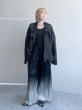 「HARE（ハレ）のアソートカップツキキャミ(HARE)（キャミソール、ブラック系）」を使った、inhhhan®さん（レディース・165cm）の春コーディネート