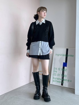 「アイテム（イヤリング）」を使った、inhhhan®さん（レディース・165cm・40代）の秋コーディネート