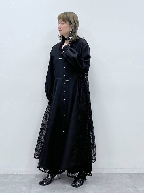 【美品】HARE ガラメッシュヒールブーツ　ブラック　モード　Lサイズ HARE ブーツ ガラメッシュヒールブーツ(HARE) レディース