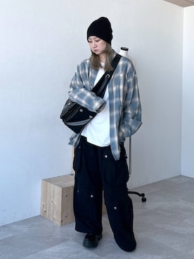 「若見え」｜「アイテム（スウェットパンツ）」を使った、inhhhan®さん（レディース・165cm）の冬コーディネート